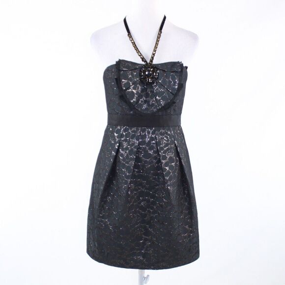 BCBG Max Azria black A-line dress 6 - Picture 1 of 8